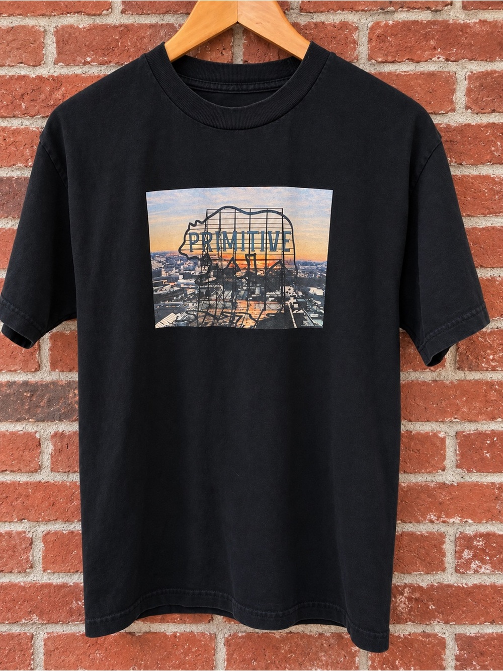 Primitive Skateboarding Cityscape Streetwear Skate Shirt M/L